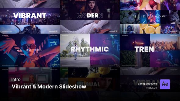 Intro Opening Vibrant Modern Slideshow After Effects Project Files